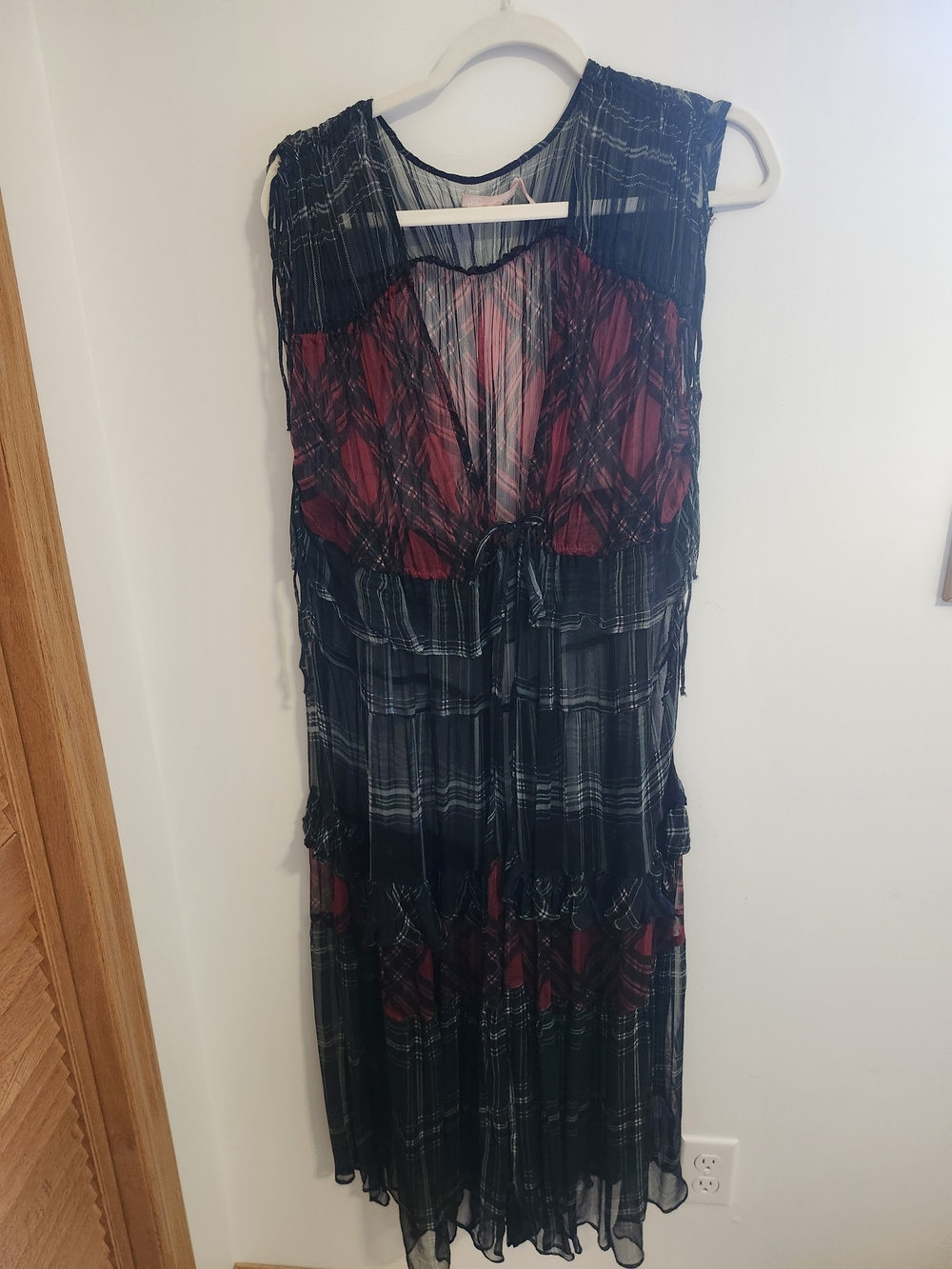 Free People Plaid Maxi Duster